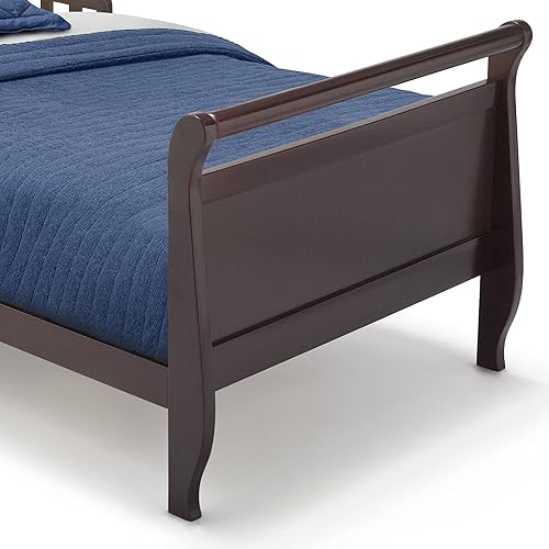 Miniatura 5 de Delta Children Trineo de cama de madera para niños cuna café espresso cereza negra