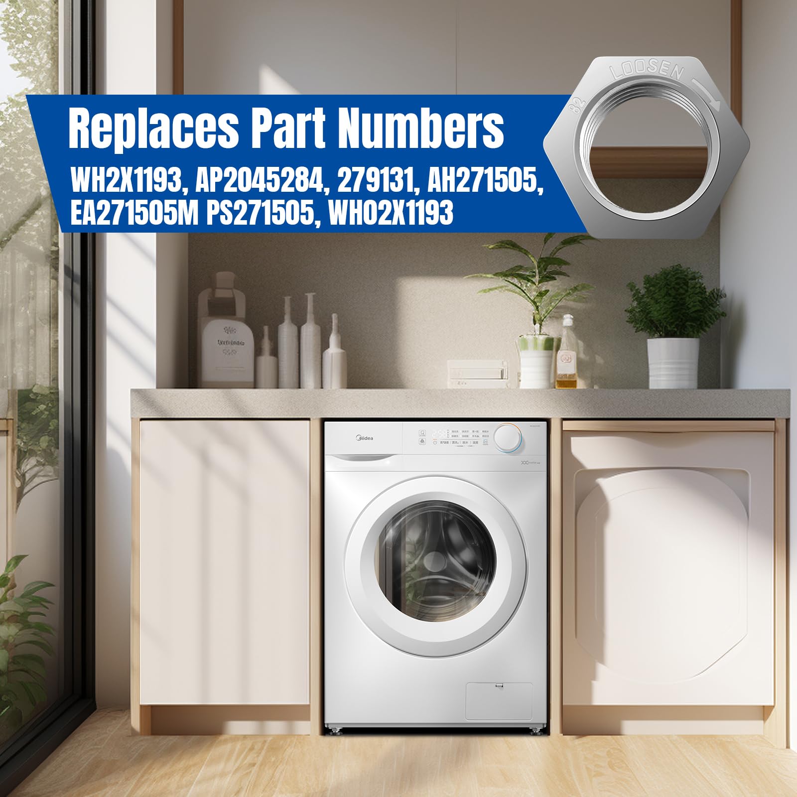 Amazon.com: WH2X1193 Washing Machine Hub Nut Replacement for Ge