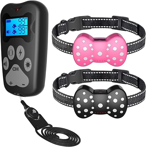 Collar de choque para 2 perros, collar de entrenamiento recargable para mascotas, collar eléctrico remoto de 3000 pies con vibración de pitido y