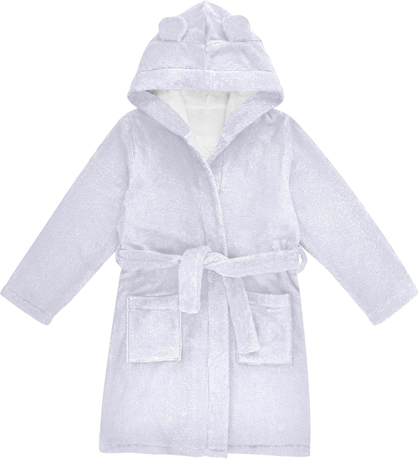 ODAWA Lavender Mist Kids Bathrobe, Soft Plush Hooded Robe for Boys Girls, Absorbent Cozy Swim Beach Bath Towel Wrap