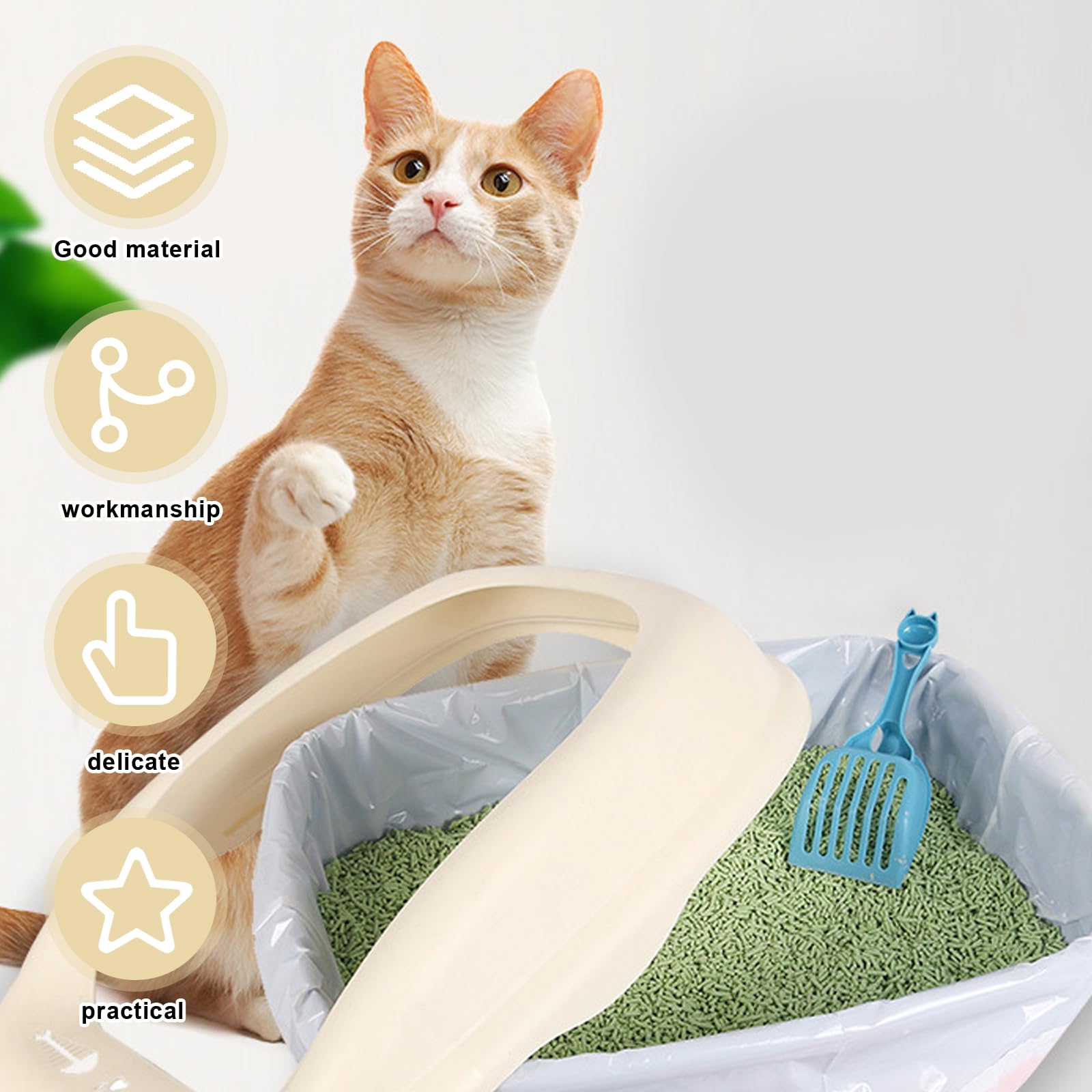 Sacchetti per la spazzatura con maniglia: 6 rotoli di sacchetti per lettiera per gatti, sacchetti per lettiera per gatti, 90 pezzi, lunga durata, autopulente, colore: giallo