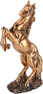 Resin Standing Horse Statue, Eruopean Horse Sculpture, Handmade Minimalist Collectible Desktop Decor Ornament Photograph Props for Home/Office/Coffee Shops/Restaurants(Copper)