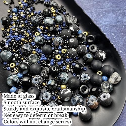 Miniatura 4 de Cuentas de vidrio surtidas para hacer joyas, cuentas de estrella de vidrio, cuentas de luna, cuentas de semillas, cuentas de perlas de vidrio,