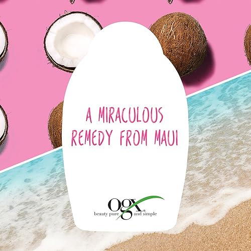 Miniatura 5 de OGX Exfoliante corporal extra cremoso + aceite milagroso de coco para piel seca, exfoliante corporal rico ultra hidratante con extracto de vainilla