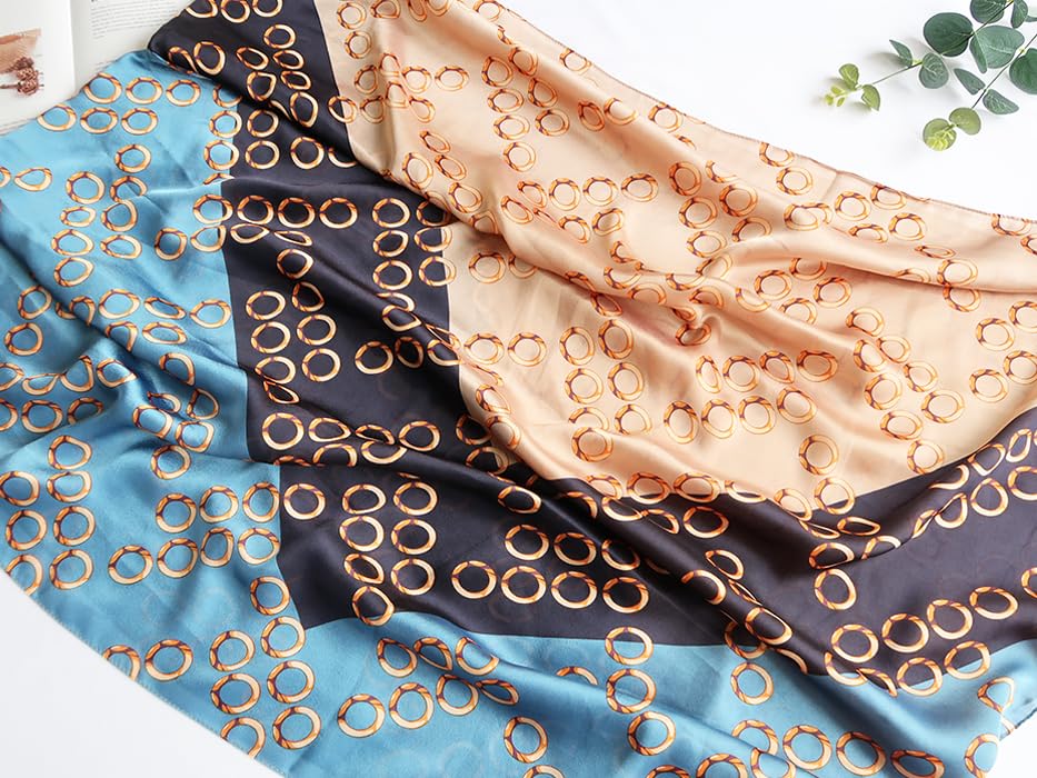 Image of MALINA Women's Polyester Silk Satin Stole Scarf - Soft Lightweight Fashion Wrap, Elegant Floral & Gradient Design, summer stole,Scarf For Women,Premium Stole,Large Size 180x90 cm'