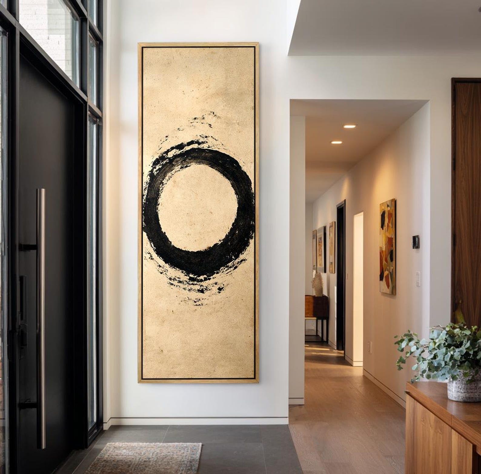 Xbtykpb Frameless Large Tall Canvas Painting -Contemporary Zen Posters - Long Vertical Canvas Wall Art - Abstract Luxury Japandi Decor(55X110cm/Frameless)