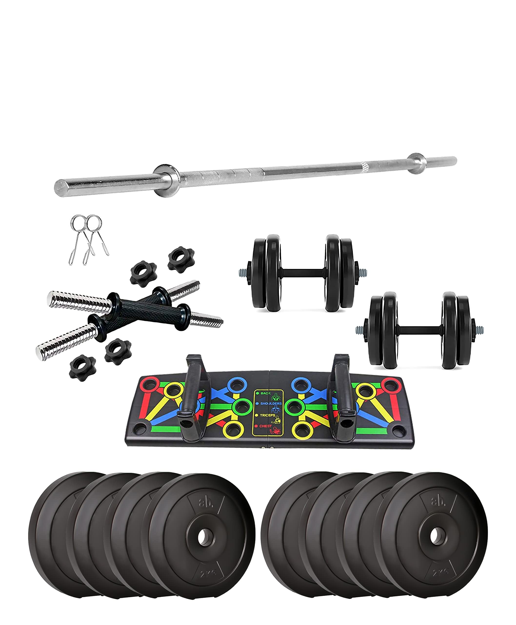 Buy anythingbasic. PVC 16 Kg Home Gym Set with One 4 Ft Plan and One ...