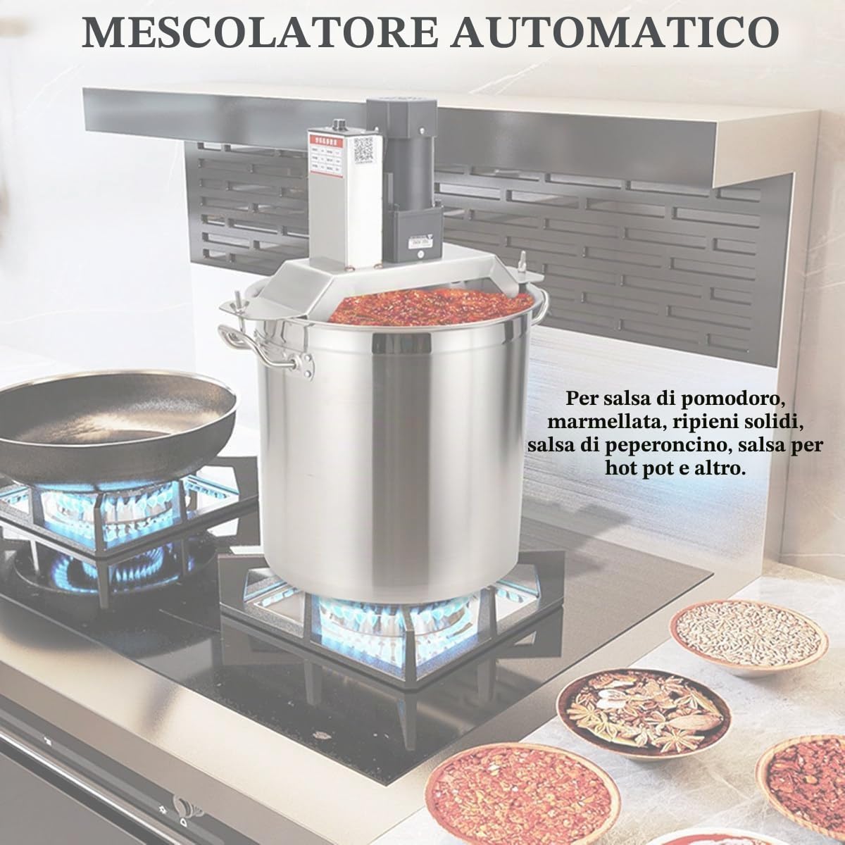 Frullatore elettrico, pentola automatica con funzione di miscelazione per marmellate, stufati, zuppe e salse dense.
