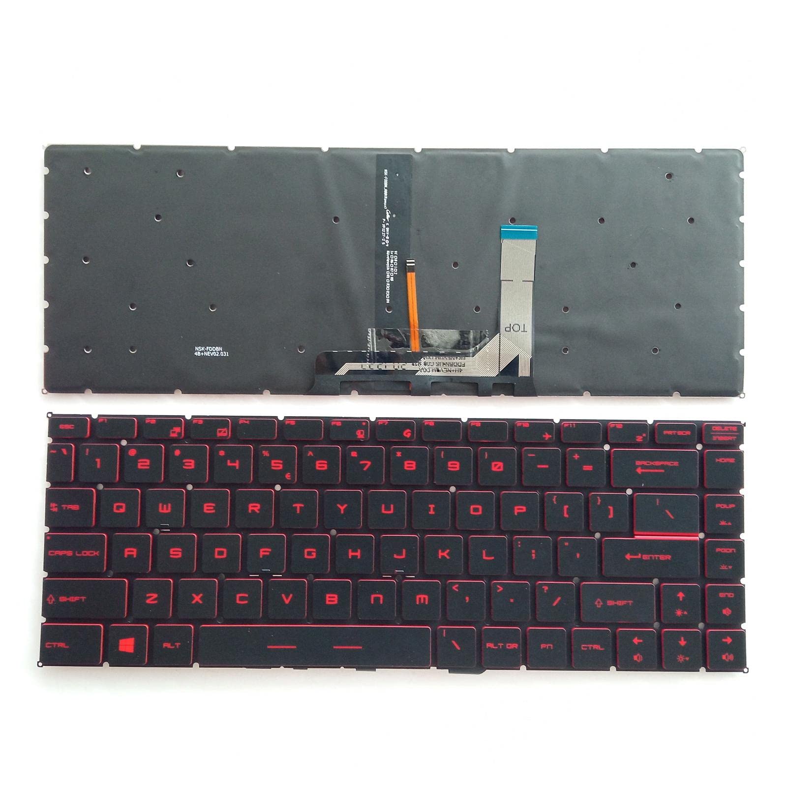 Tastiera Portatile Retroilluminata con Layout USA per MSI GF63 Thin 9SC Sostituisce