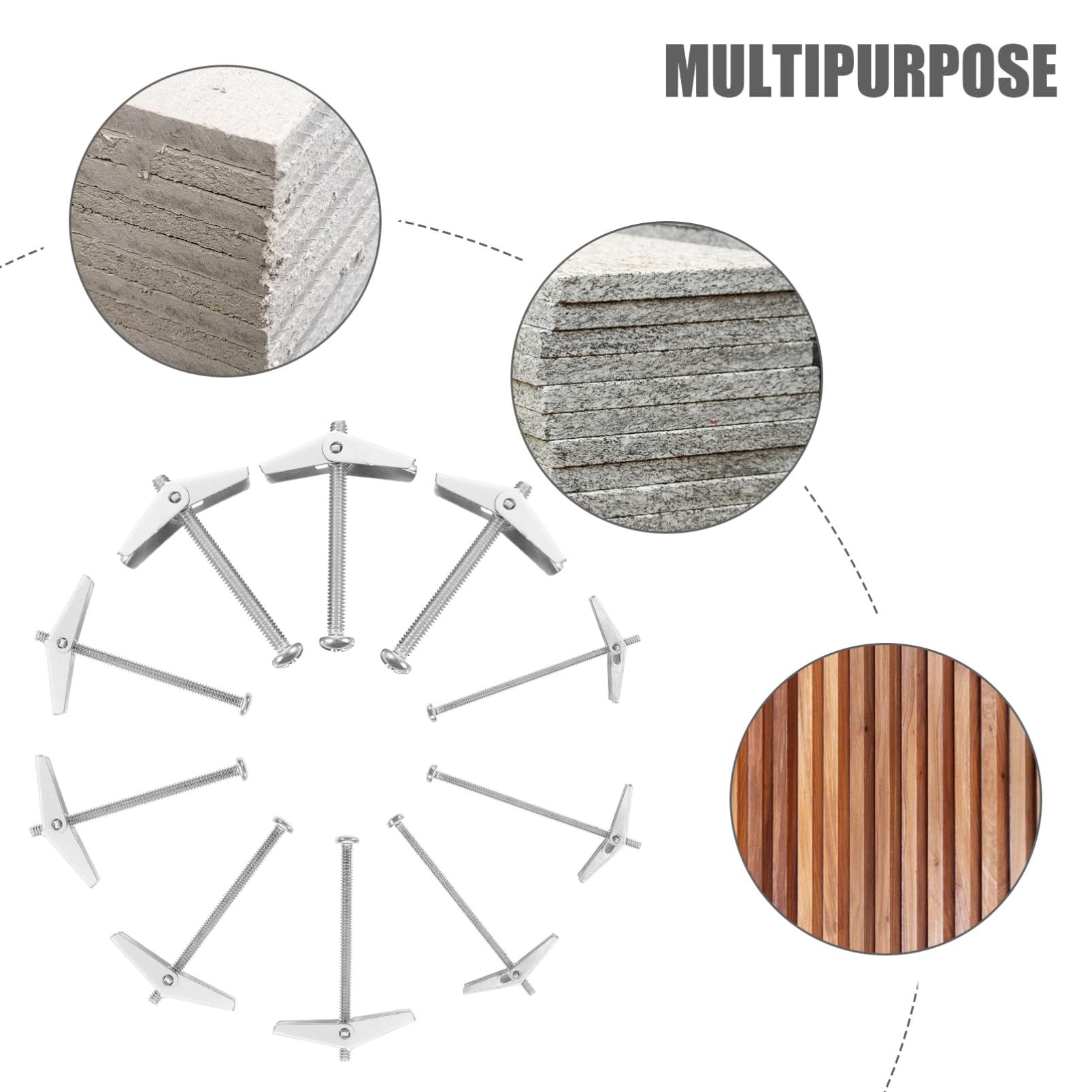 CIYODO High Strength Metal Threaded Inserts 18pcs Expansion Screws Tool Decorative Bolts for Safety