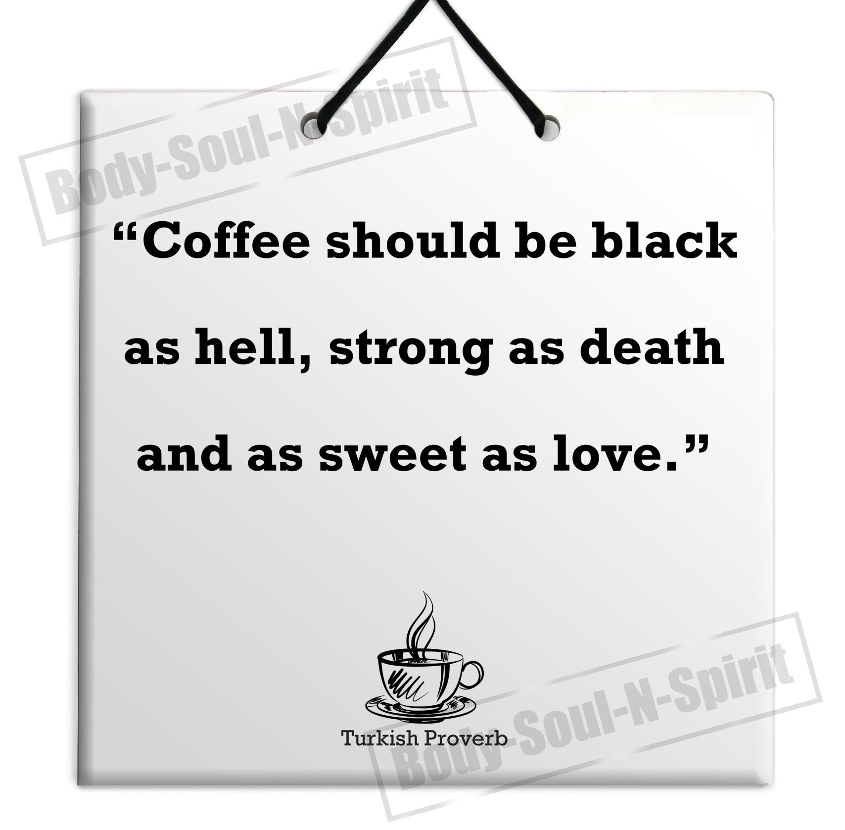Cafe Turc Proverbe Citation Murale En Ceramique Plaque A Suspendre Pour Carrelage Home Decor Cadeau Amazon Fr Cuisine Et Maison