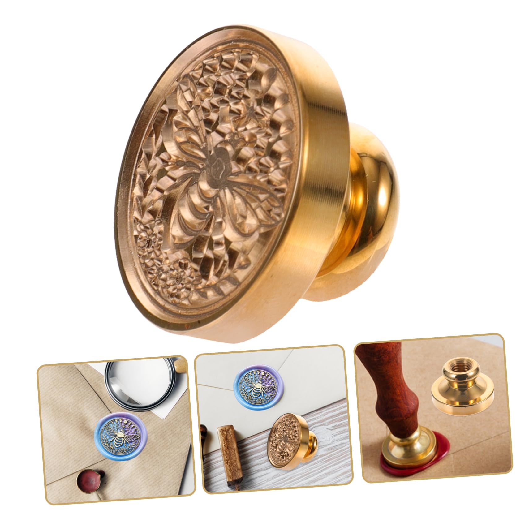 Lurrose 5 Pezzi Timbro Di Sigillo Di Invito Con Motivo Ape Timbro Di Sigillo in Rame Timbro Decorativo Rimovibile