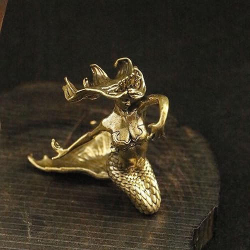 Miniatura 6 de Estatua sensual de latón en miniatura, escultura de sirena de metal, escultura de mujer, arte corporal, pisapapapeles de escritorio, adornos