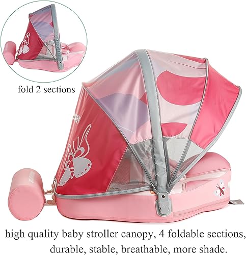 Miniatura 3 de Mambobaby - Flotador de piscina para bebé no inflable con cola y protección solar UPF 50 en forma de automóvil flotador de natación para bebé