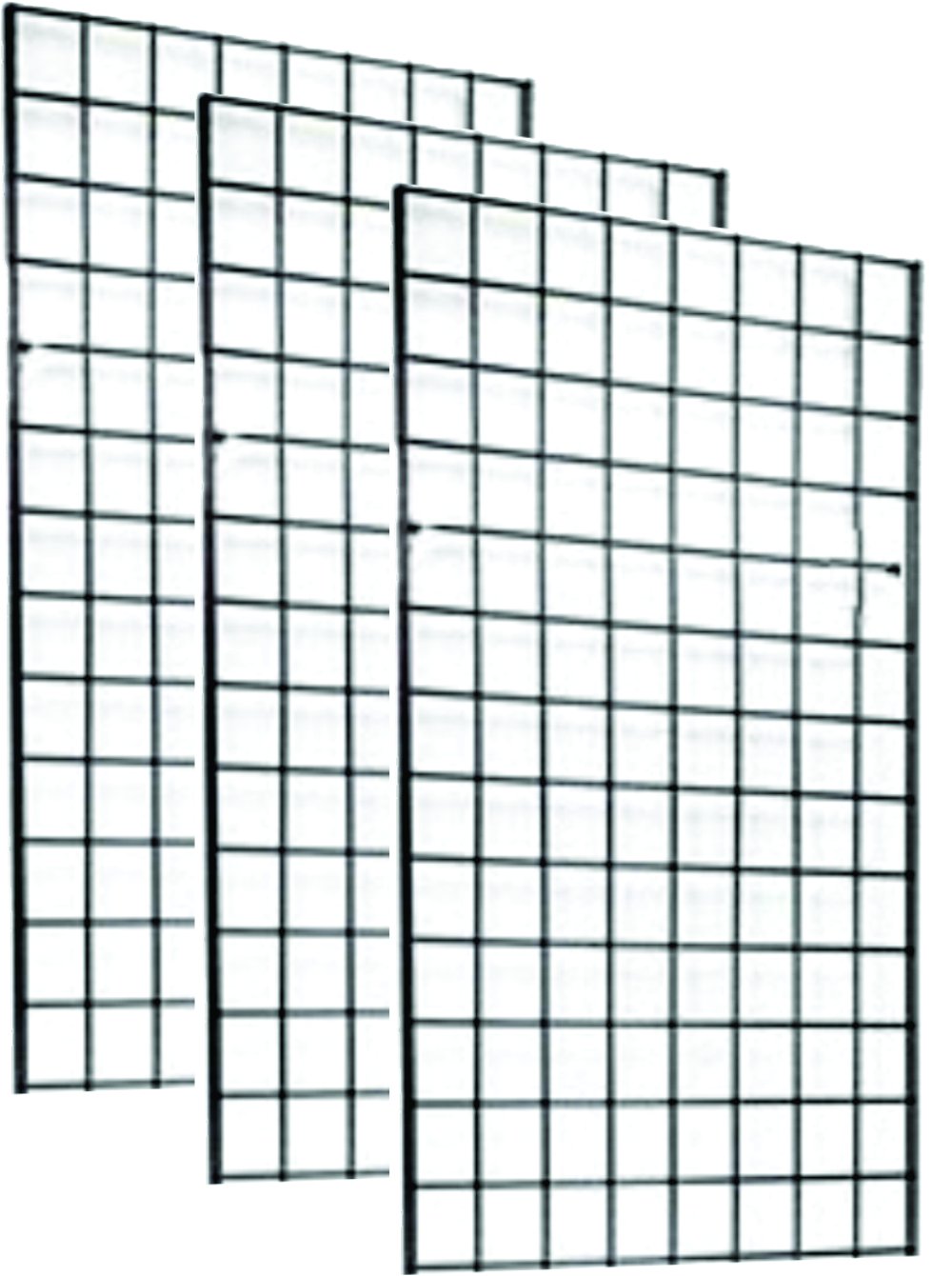 Commercial Grade Grid Panel for Retail Display 2' x 4' Packed 3 per Carton, Black Powder Coat