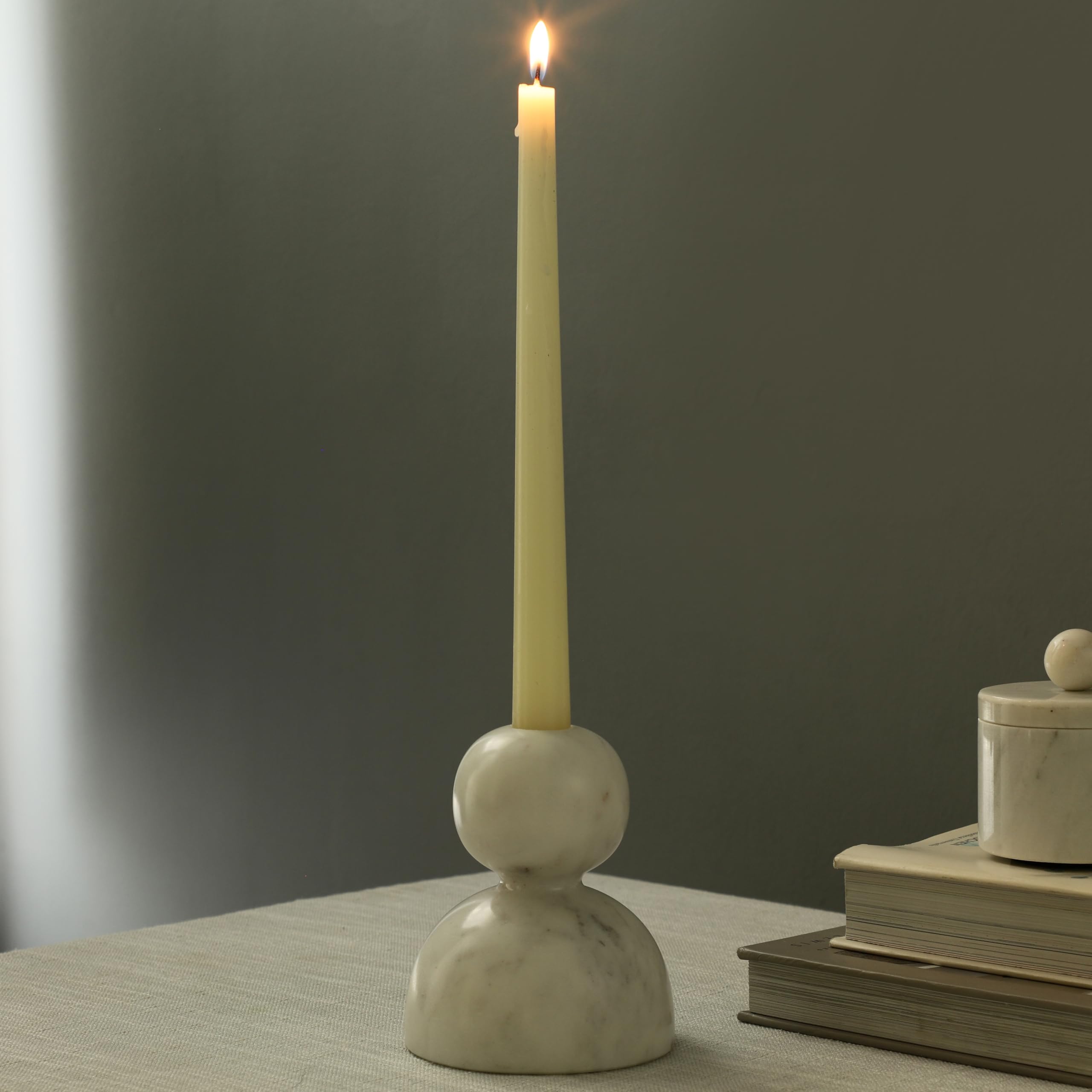 NikkisPride Luxury Marble Candle Holder | White Natural Marble Tealight Holder | Handmade Table Accent for Home, Office, Living Room, Meditation, Spa, Gift, Wedding Decor 2
