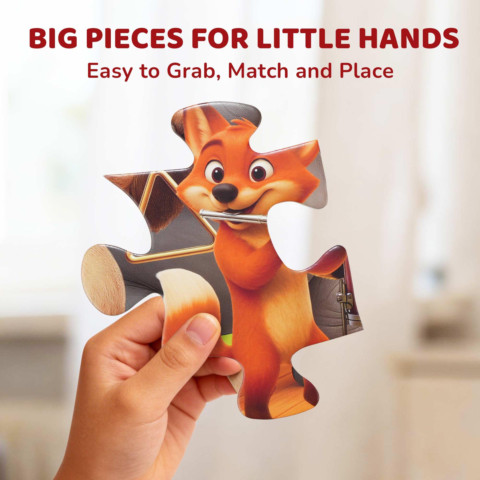 BenBen Bodenpuzzle für Kinder, 48 Teile, 2 x 3 Fuß, Waldtierpuzzle für Kinder von 4 bis 6 Jahren, großes Puzzle für Kleinkinder, Geschenk für Jungen und Mädchen