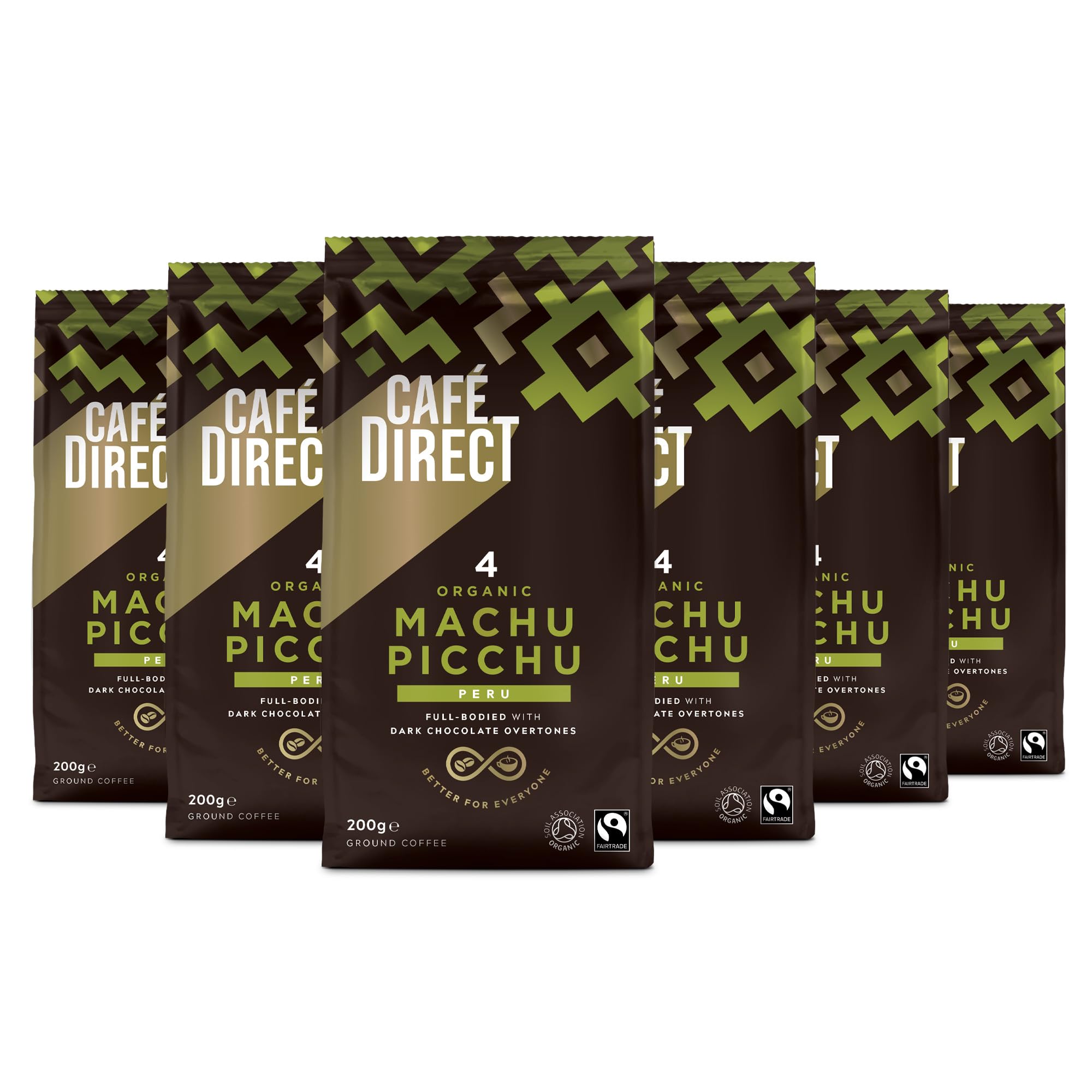 Cafédirect Machu Picchu Organic Fairtrade Ground Arabica Coffee 200 g (Pack of 6)