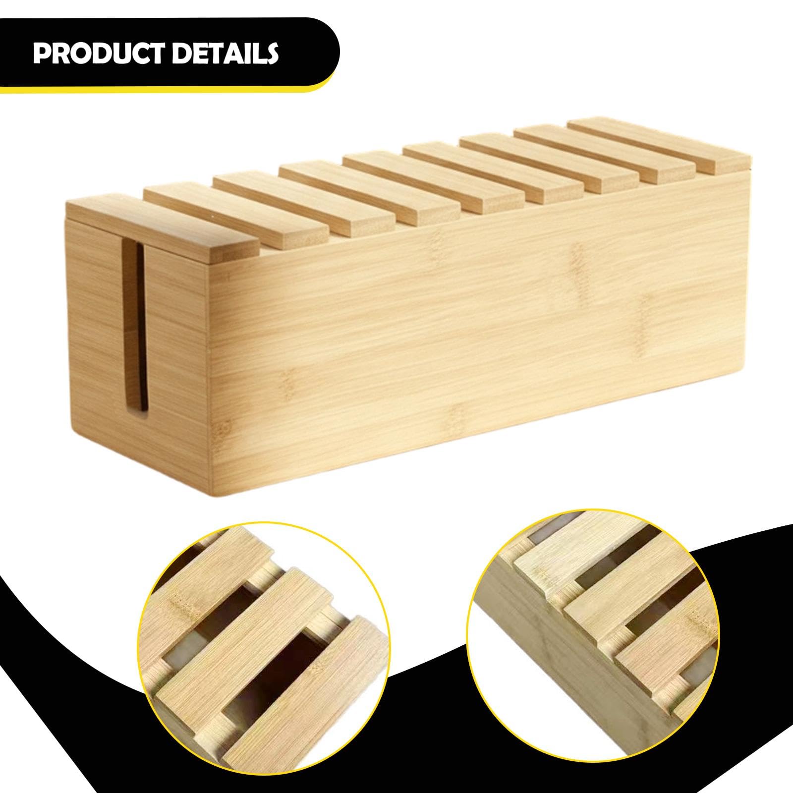 Scatola Portacavi in ​​legno, Accessorio Moderno, Organizer per Cavi a Scomparsa per Telefono E Ufficio.