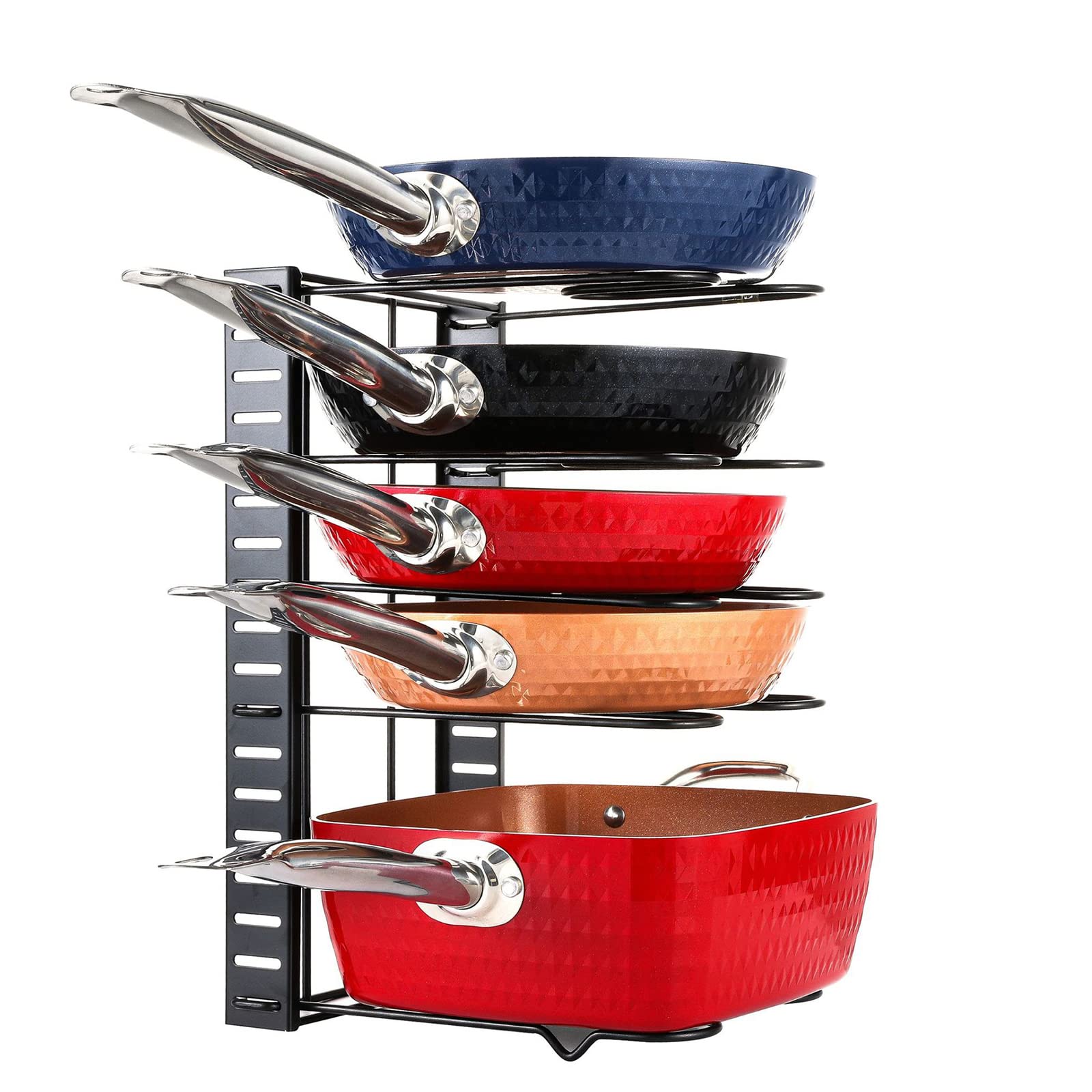PRUJOY Organizadores de Rejillas para ollas, Rejillas para ollas de un Solo Lado, Soportes Ajustables para Tapas de ollas y Rejillas para sartenes, para organización de Cocina