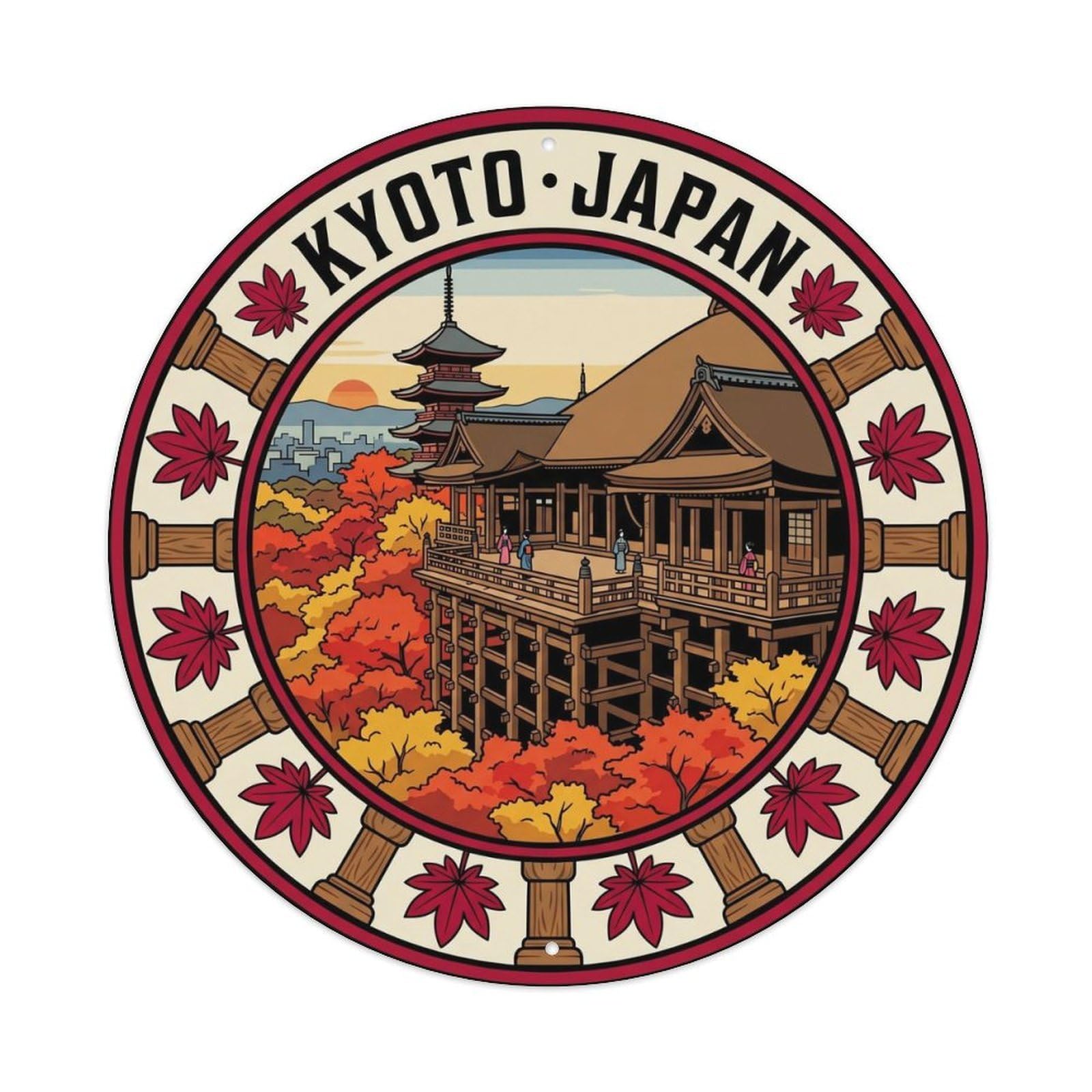 Kiyomizudera Kyoto Autumn Stage Japanese Heritage Old Metal Tin Sign