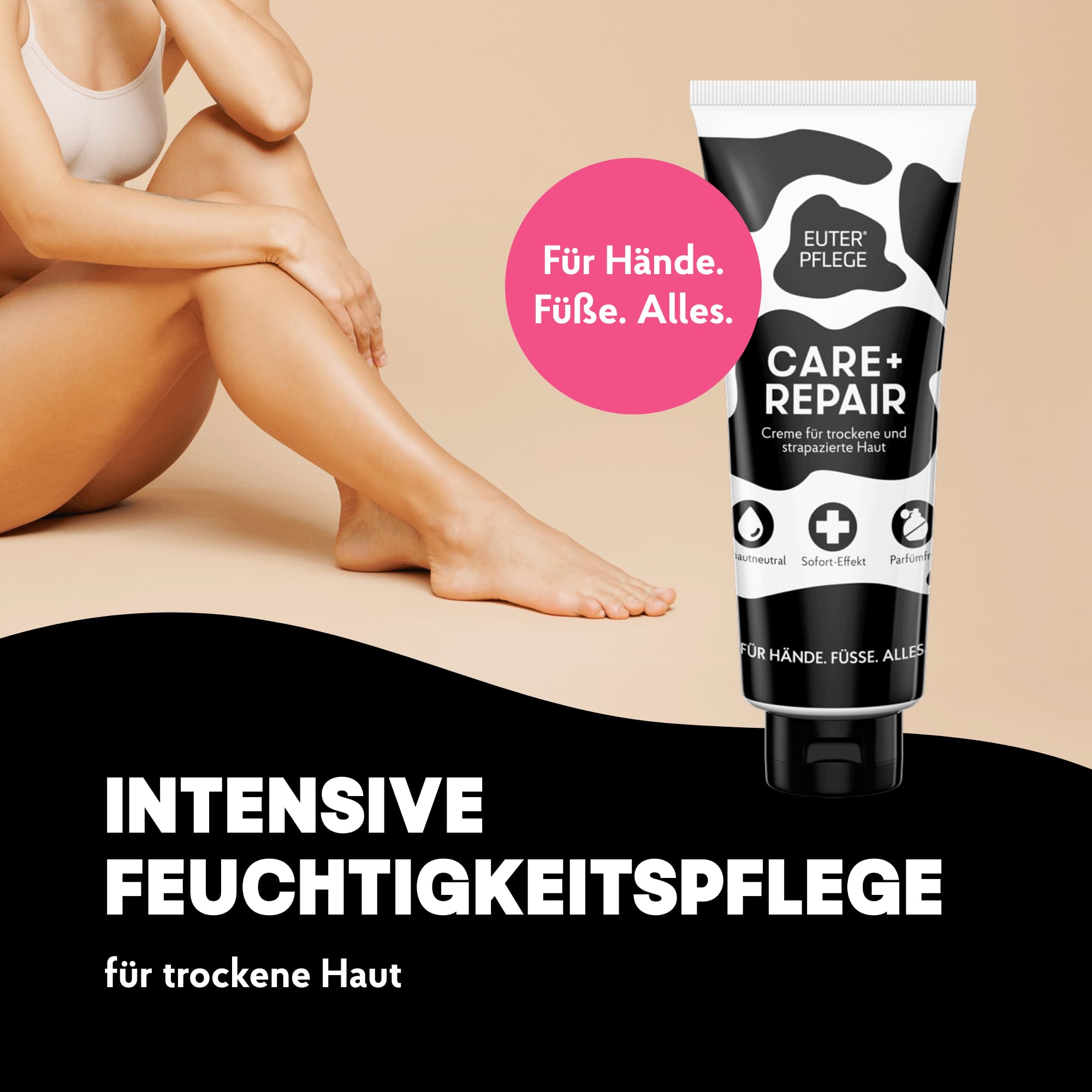EUTERPFLEGE Care + Repair Pflegecreme, trockene Haut, 3x 400 ml, parfümfrei