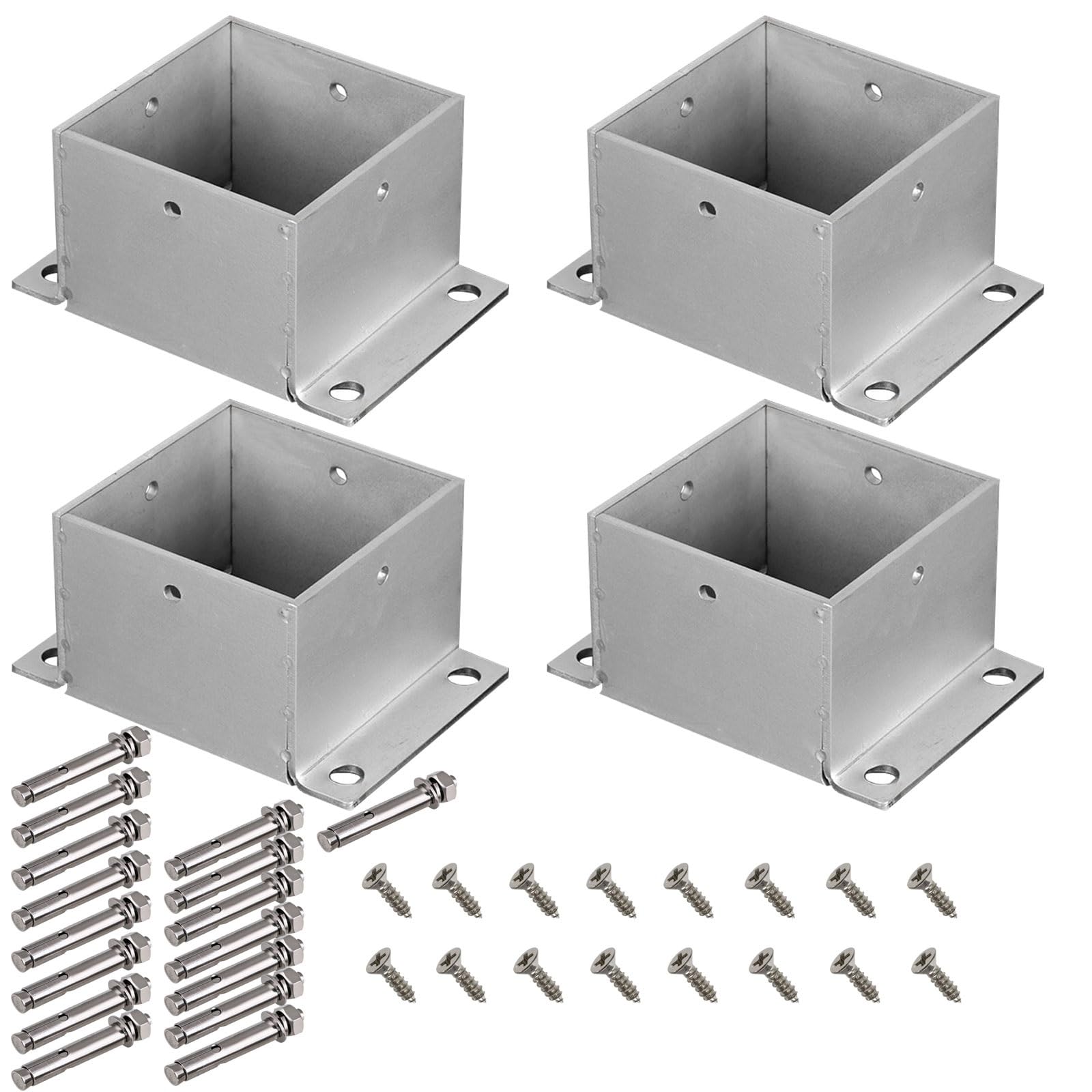 Soporte para vallas 4 Piezas Resistente Soporte Para Pérgola Con Base Cerrada, Soportes De Madera Para Postes Base De Anclaje Para Postes De Madera Para Los Soportes Del Poste Del Buzón (Color : 4 PC