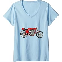 Womens 1959 Benelli 248cc Racing Motorcycle Vintage V-Neck T-Shirt