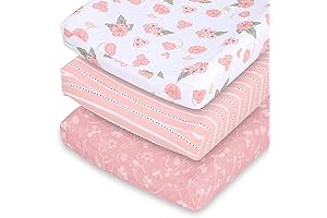 The Peanutshell Girl's Fancy Floral Standard Baby Changing Pad Cover 3 Pack Set