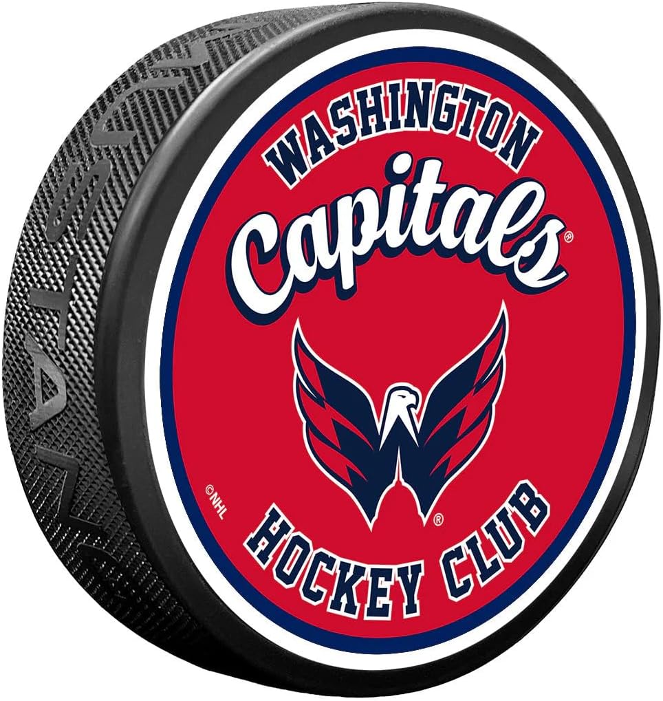Sports Decor Washington Capitals Puck | Retro Script