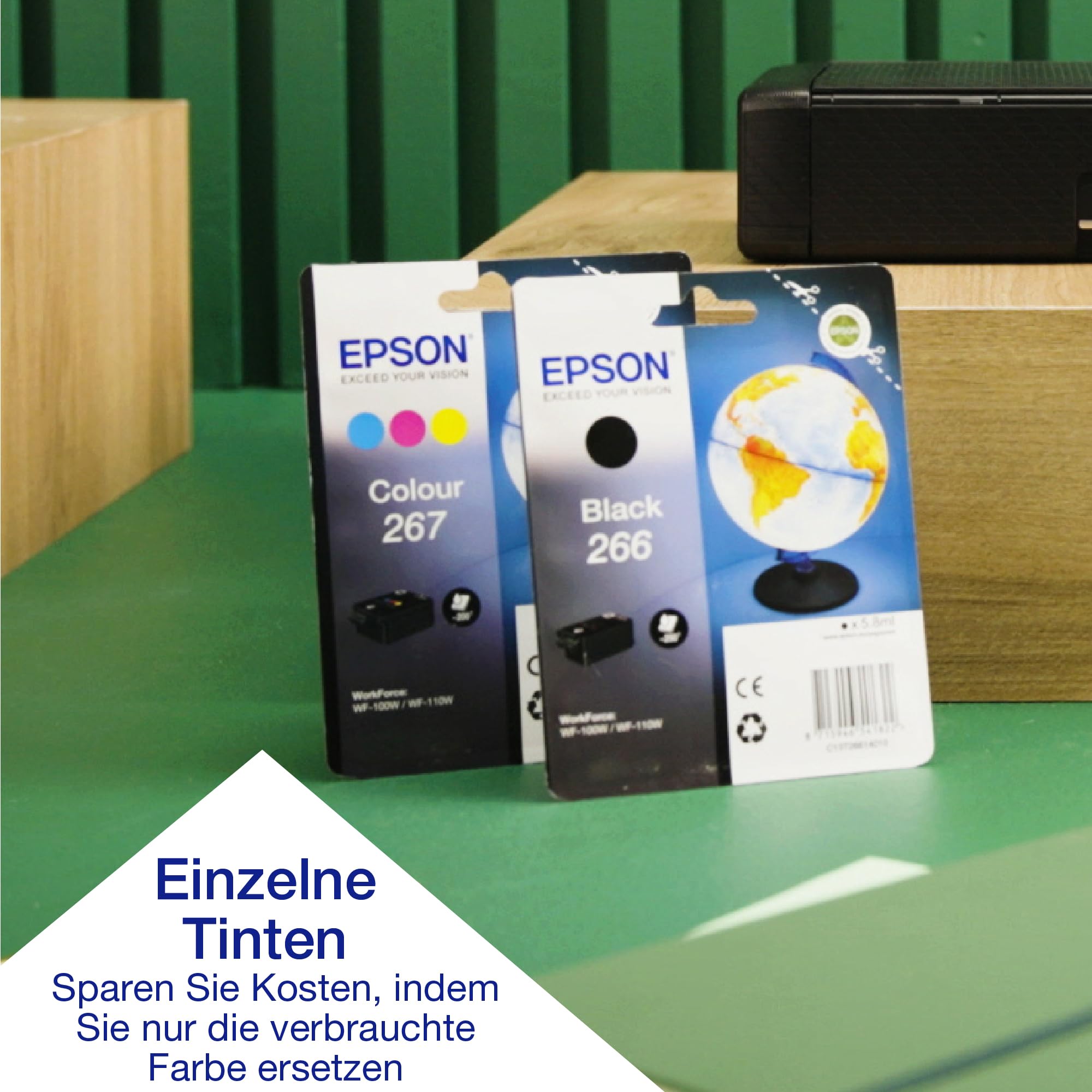 Epson Workforce WF-110W tragbarer Tintenstrahldrucker (DIN A4, WiFi Direct, Drucker, mobiles Drucken, USB, integrierter Akku, nur 1,6 kg Gewicht) schwarz
