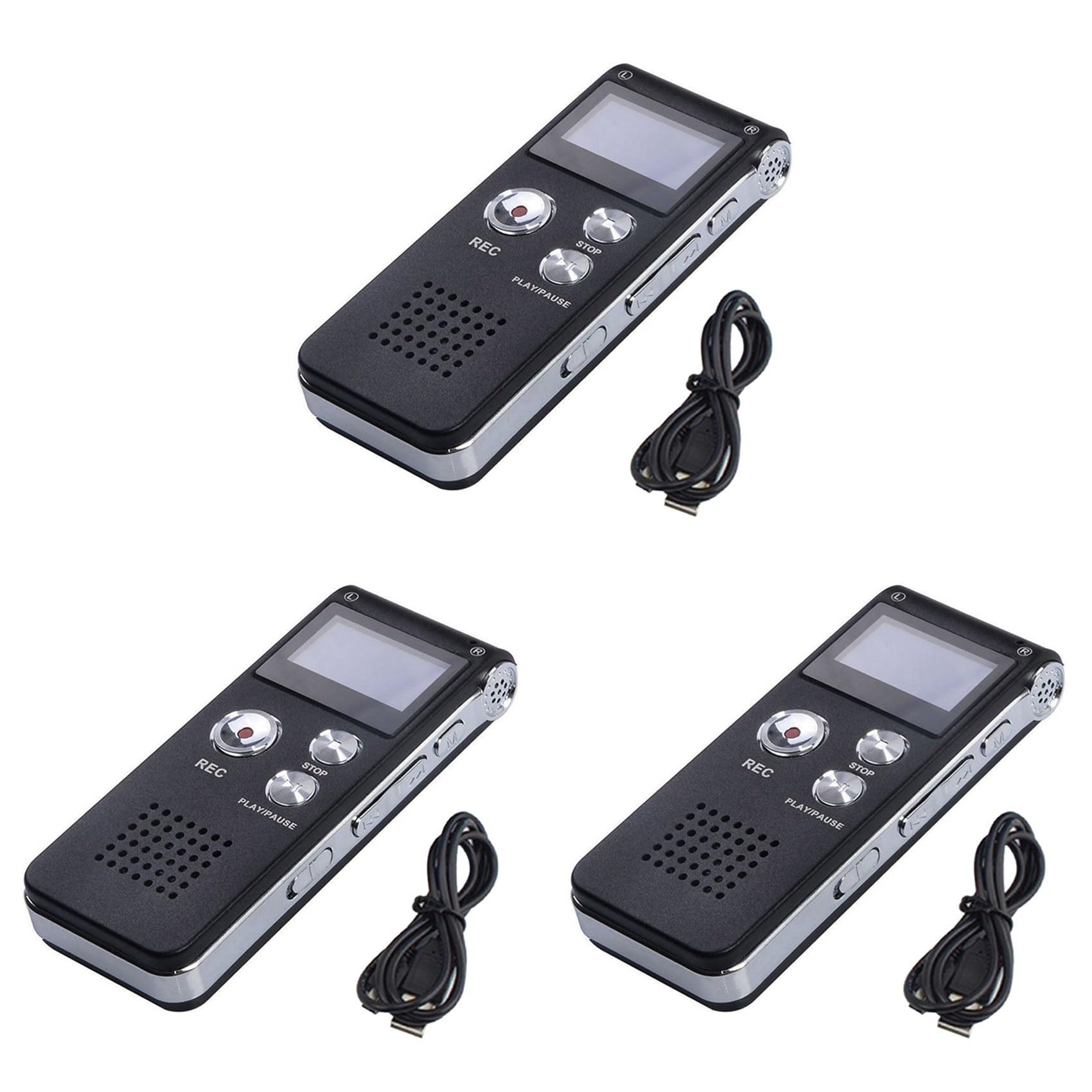 3X Grabadora de Voz 8G, Reproductor MP3 con Reducción de Ruido de Alta Definición, Adecuado para Reuniones y Otras Ocasiones