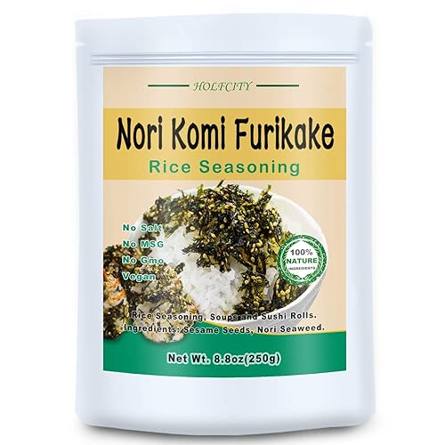 Nori Komi Furikake - Condimento de arroz, 8.8 onzas, perfecto para condimentos de arroz, sopas y rollos de sushi