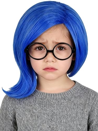 Vista 8 de Pelucas de sirena para niños y niñas, 21 pulgadas de largo, rizadas, color rojo oscuro, peluca de onda de sirena con clip de estrella de mar