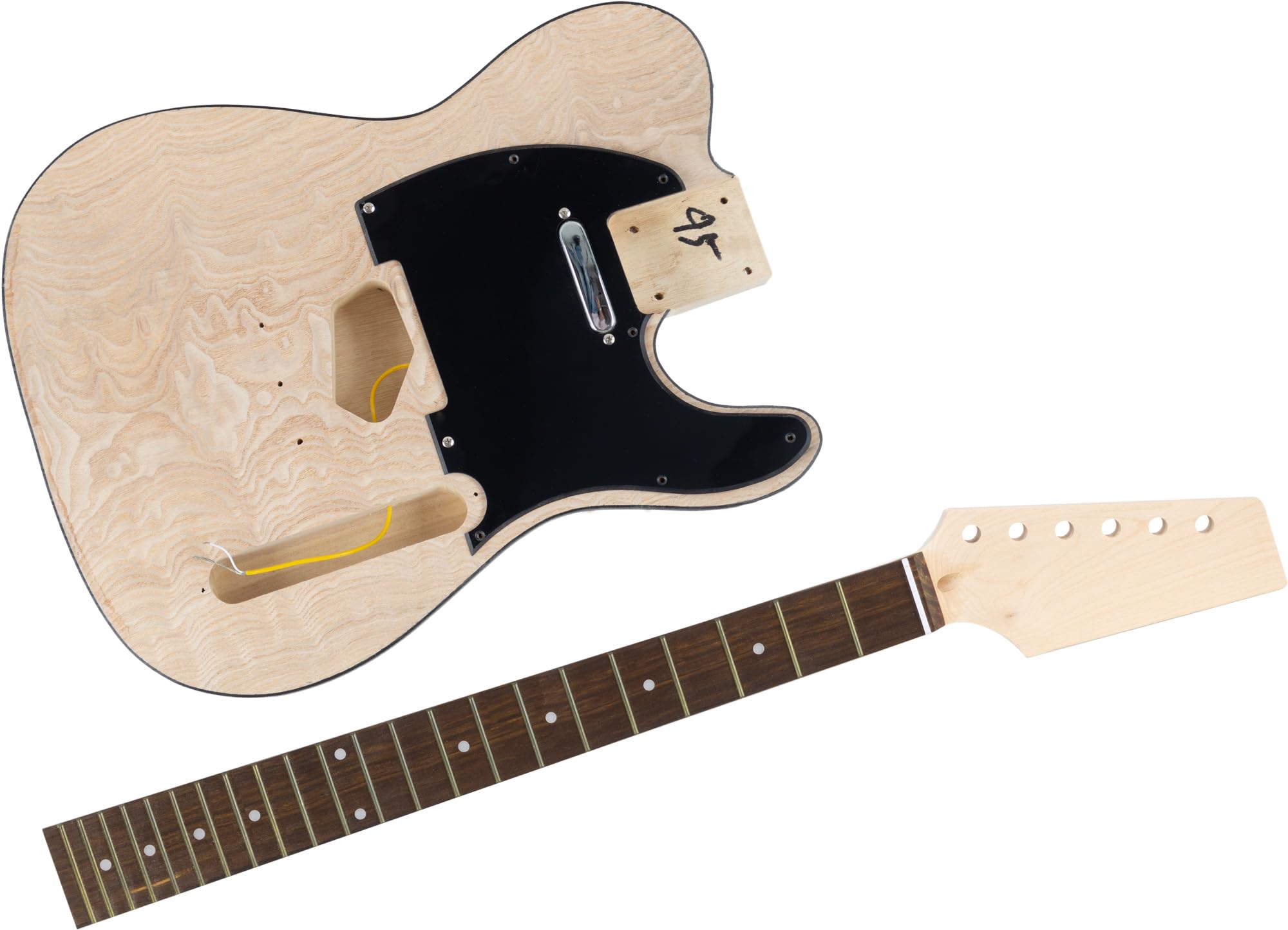 Rocktile E-Guitare Kit TL-Style - Kit DIY À Monter Soi-Même Avec Corps En Paulownia, Manche En Érable, Touche En Palissandre, 2 Single-Coil, Matériel Inclus - Naturel