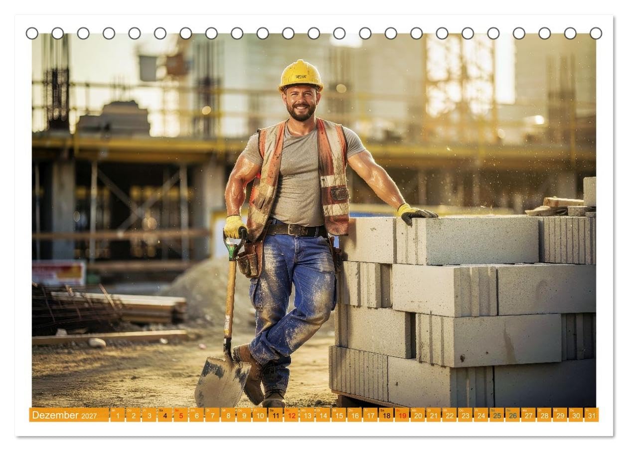 Sexy - Männer vom Bau (Tischkalender 2027 DIN A5 quer), CALVENDO Monatskalender: Schweiß, Stahl und Selbstbewusstsein treffen auf Humor und echte Persönlichkeit. (CALVENDO Erotik)