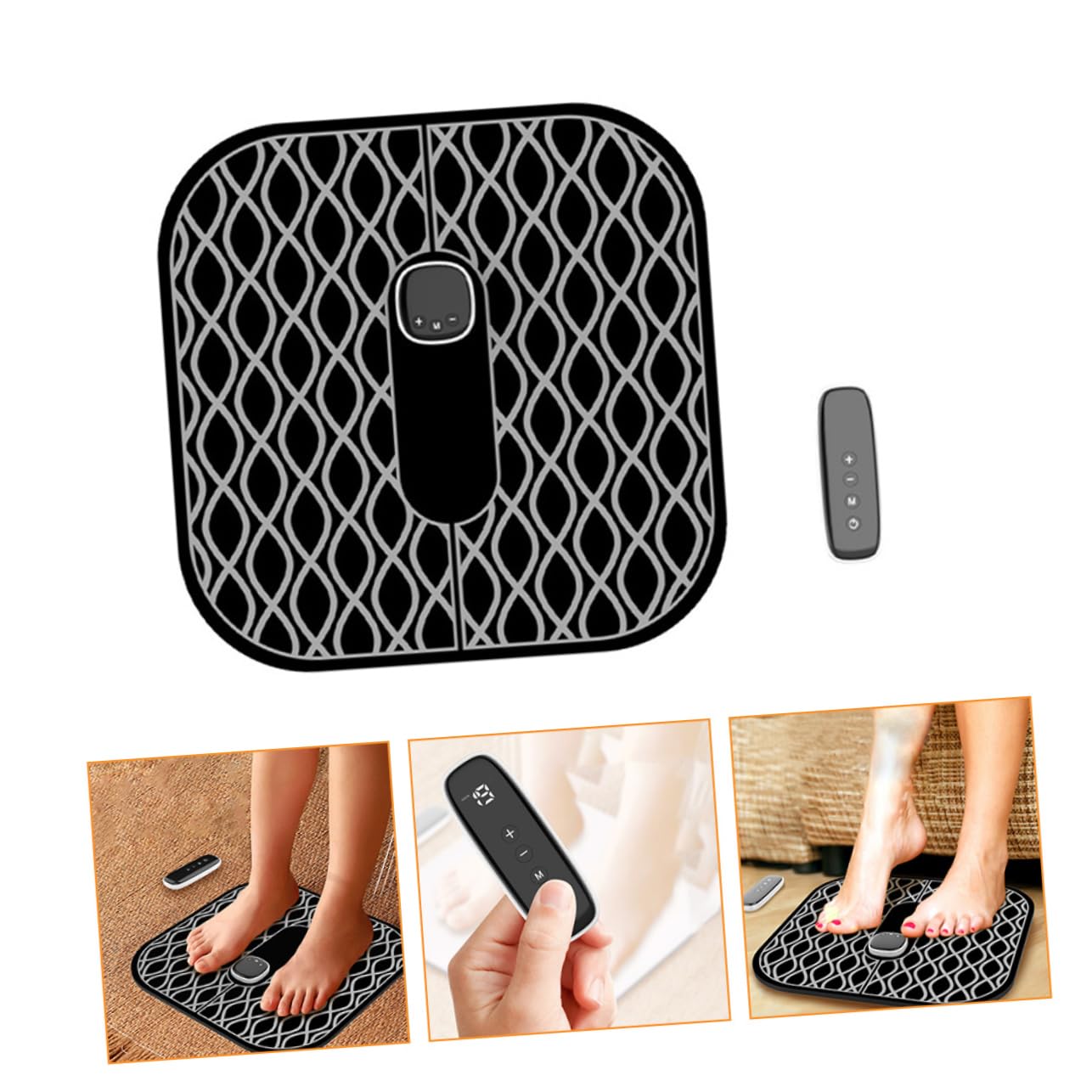 Esterilla Masajeadora de Pies Portátil Negra, Masajeador Eléctrico | Abs, Masaje 360° Multidireccional, Alivio de Molestias Moderadas, Uso Ligero para Mujeres y Hombres