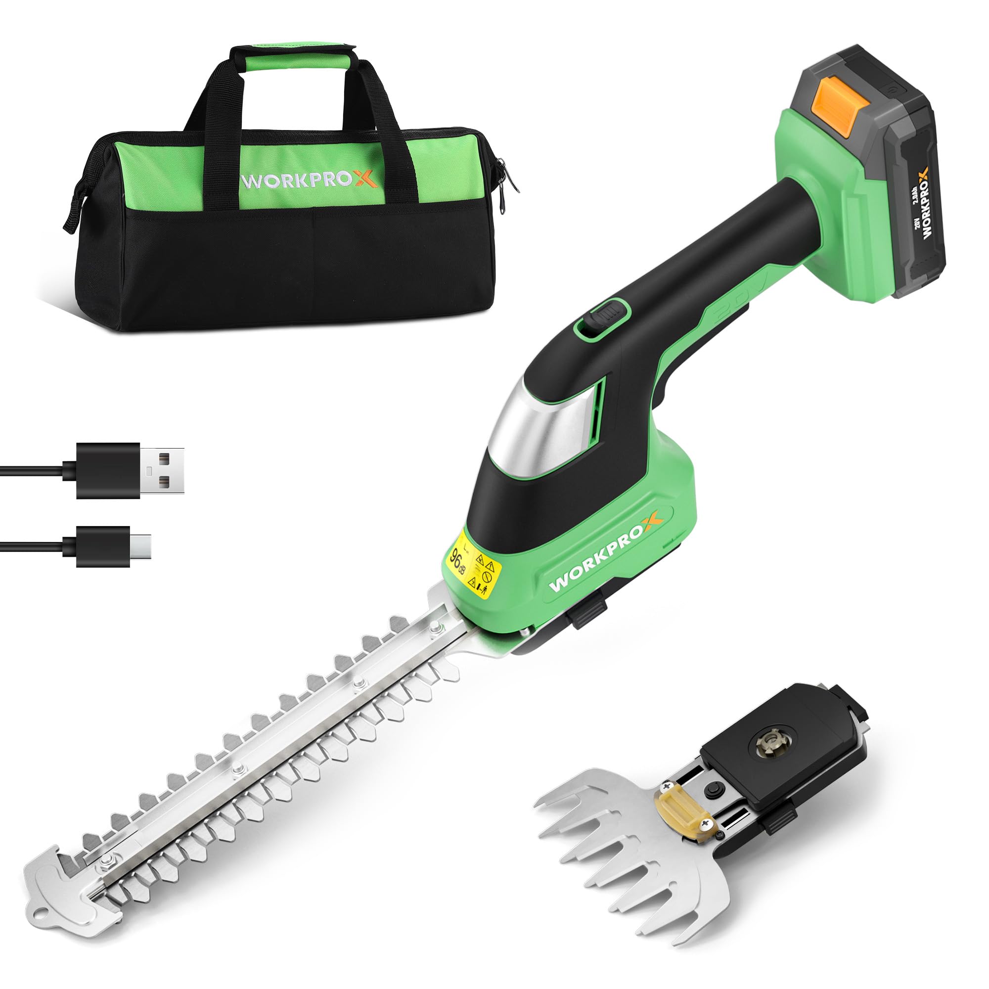WORKPROX Cisaille Sculpte-Haie sans Fil 20 V avec Batterie 2,0 Ah