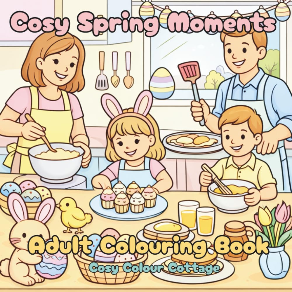 Cosy Spring Moments: A Relaxing And Nostalgic Adult And Teen Colouring Book Featuring Spring Scenes, Gentle Everyday Moments, and Calm Easter Activities Fort Relaxation