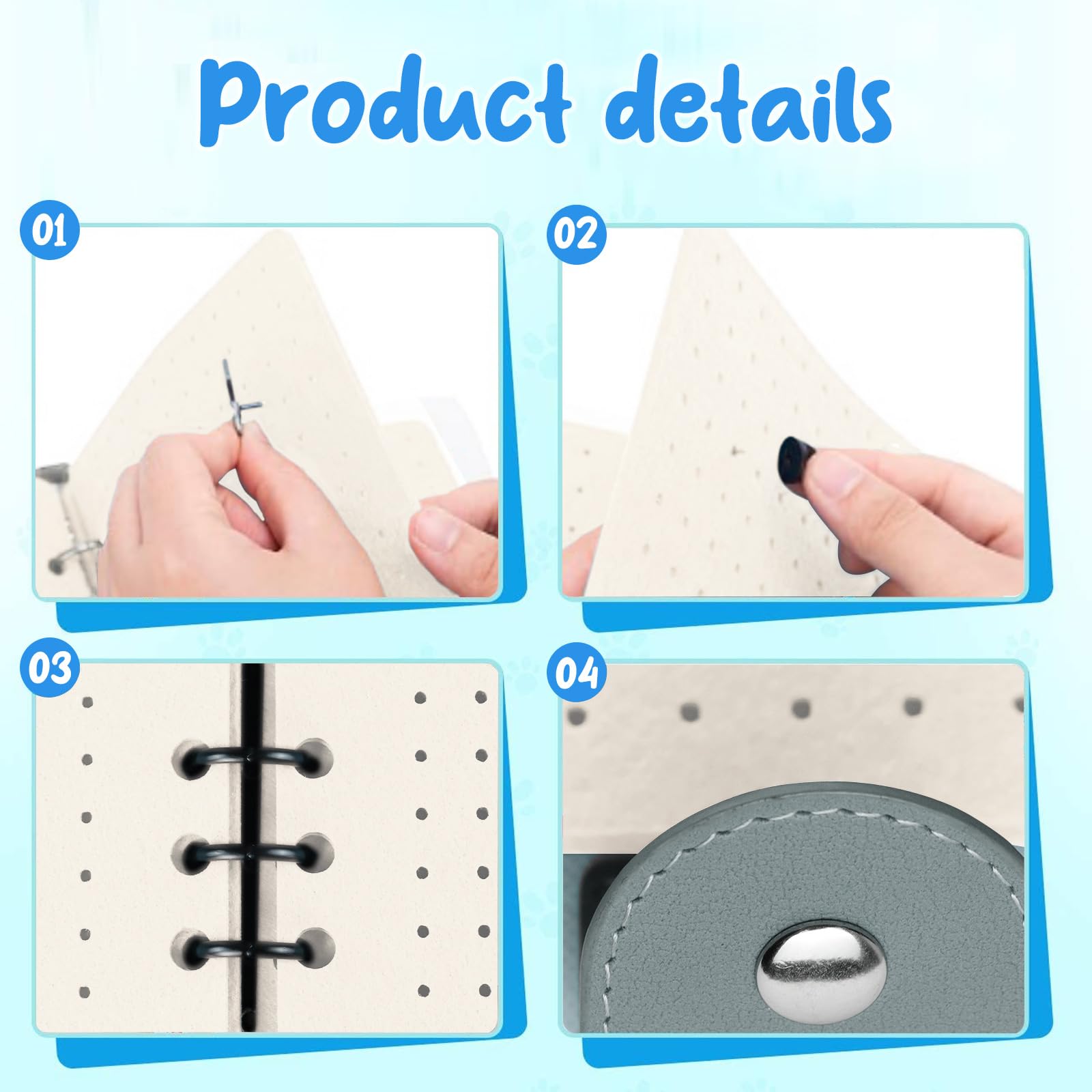 Yallmie 8 Pages Pin Badge Holder Book Display Case Enamel Pin Display Book Portable Collector Pins Storage Holder for Store Up To 350 Pins (White) - Image 3