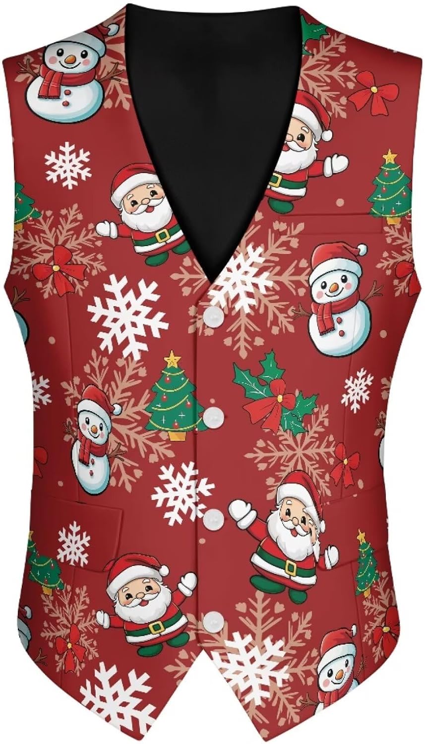 Casual Vest for Men Big and Tall Button 3-Pockets Suit Vests