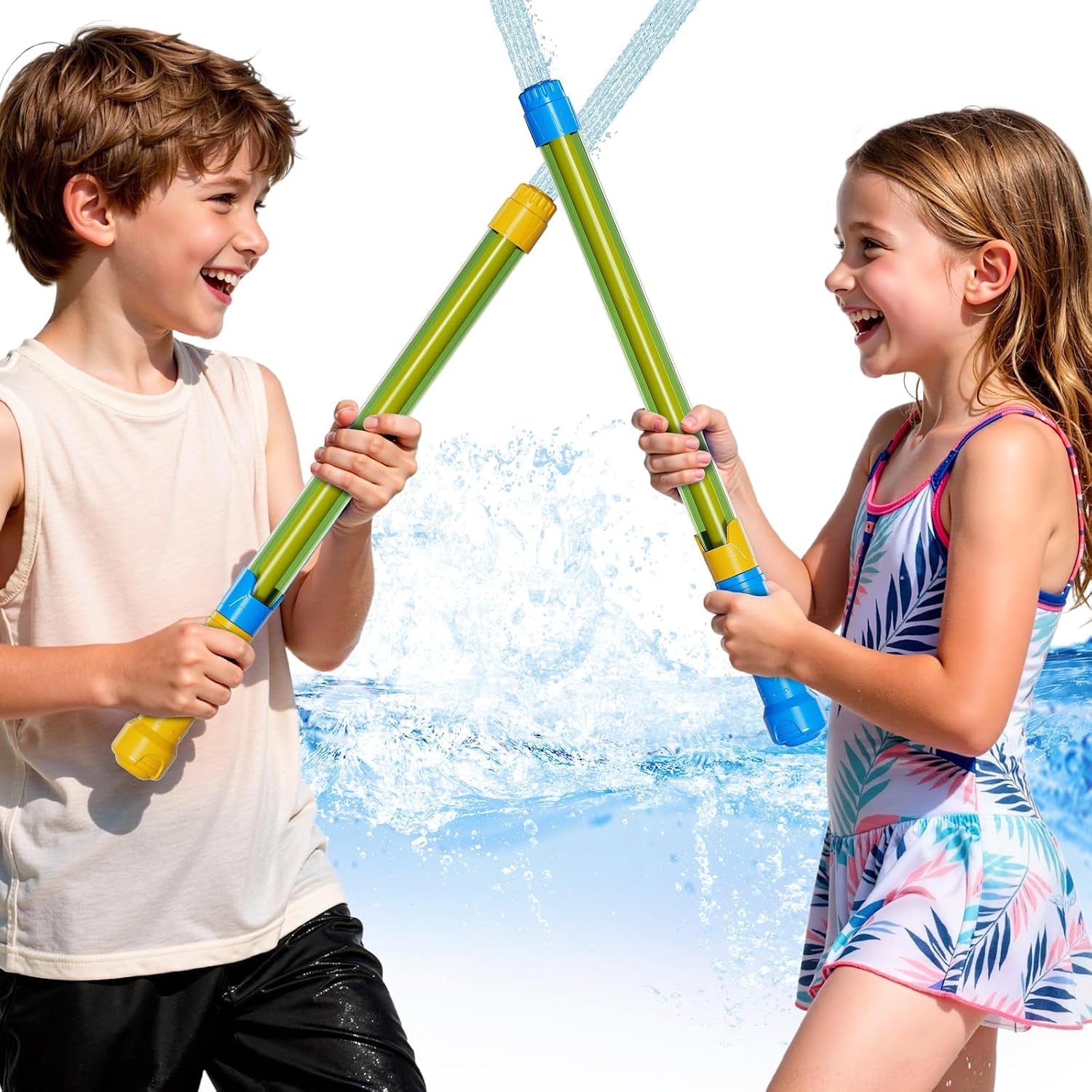 12 Pack Water Blaster Pool Toys Set for 3 4 5 6 7 8 Years Old Boys Kids, Long Water Guns Bulk Extra Long Range Squirt Blasters Outdoor Water Shooter Toys Summer Gifts for 3+ Years