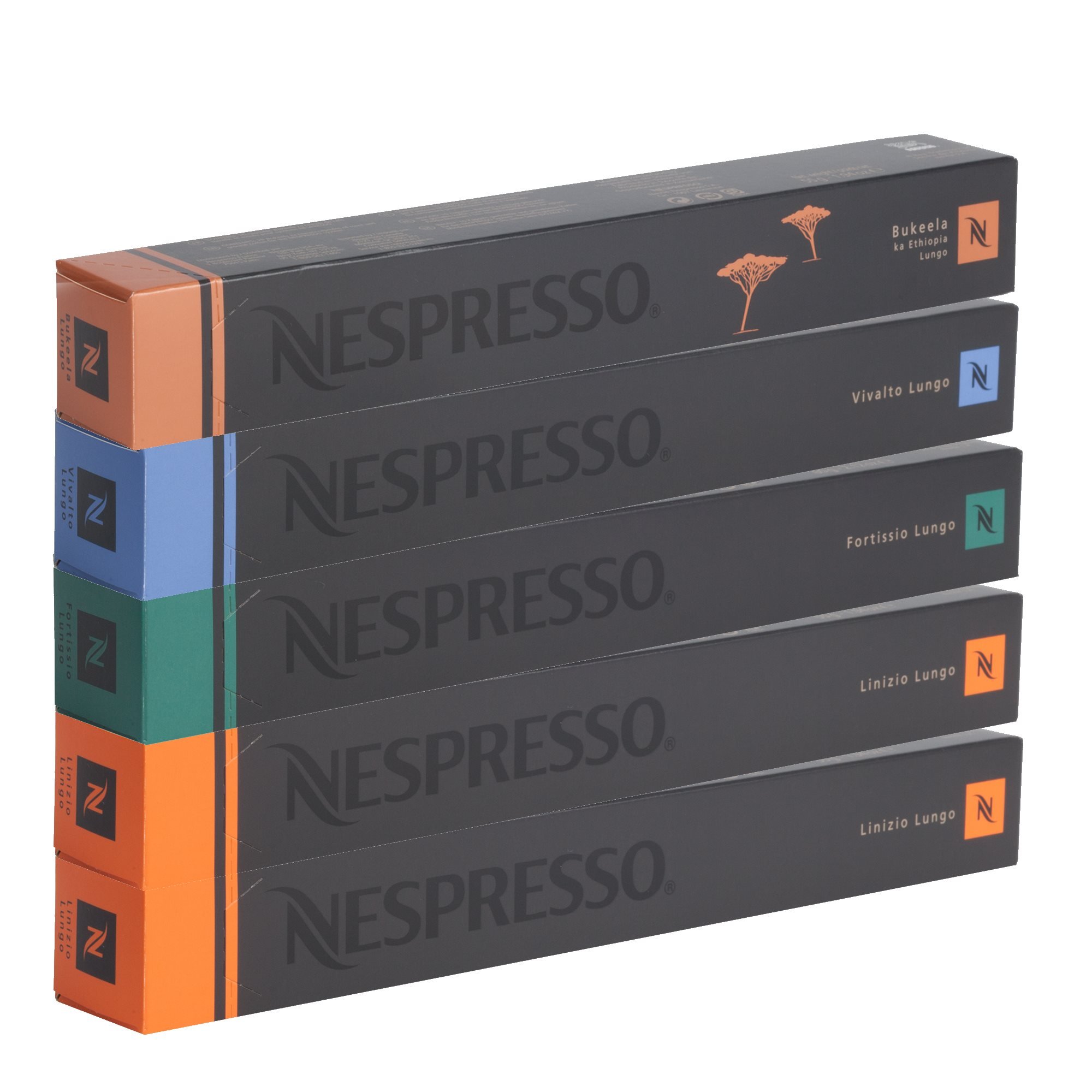 NESPRESSO Lungo Surtido, 50 Cápsulas | Café Arabica & Robusta, tostado claro a oscuro