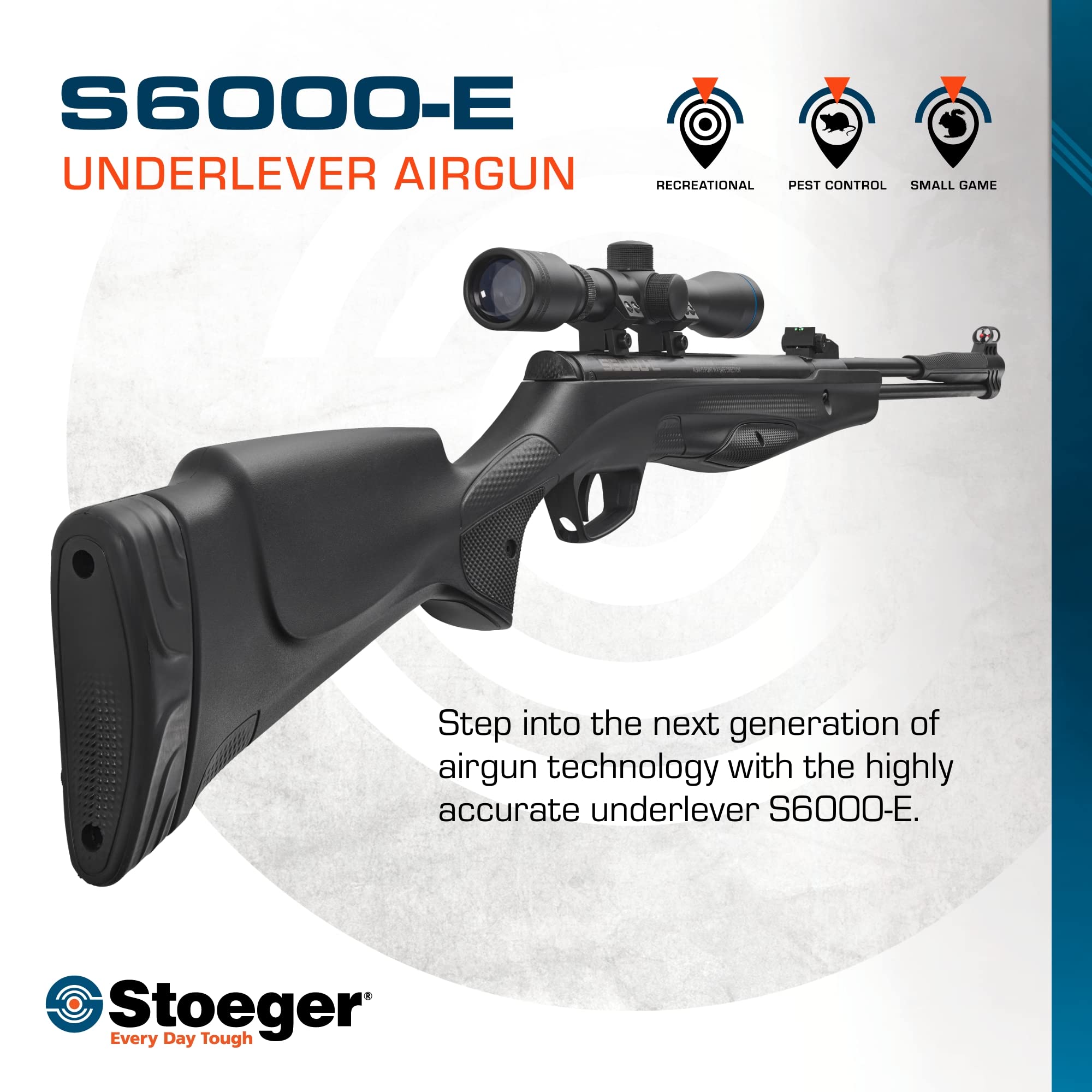 Stoeger S6000-E Combo - .22 Caliber - Black Synthetic with Fiber-Optic Sights & 4 x 32 Scope