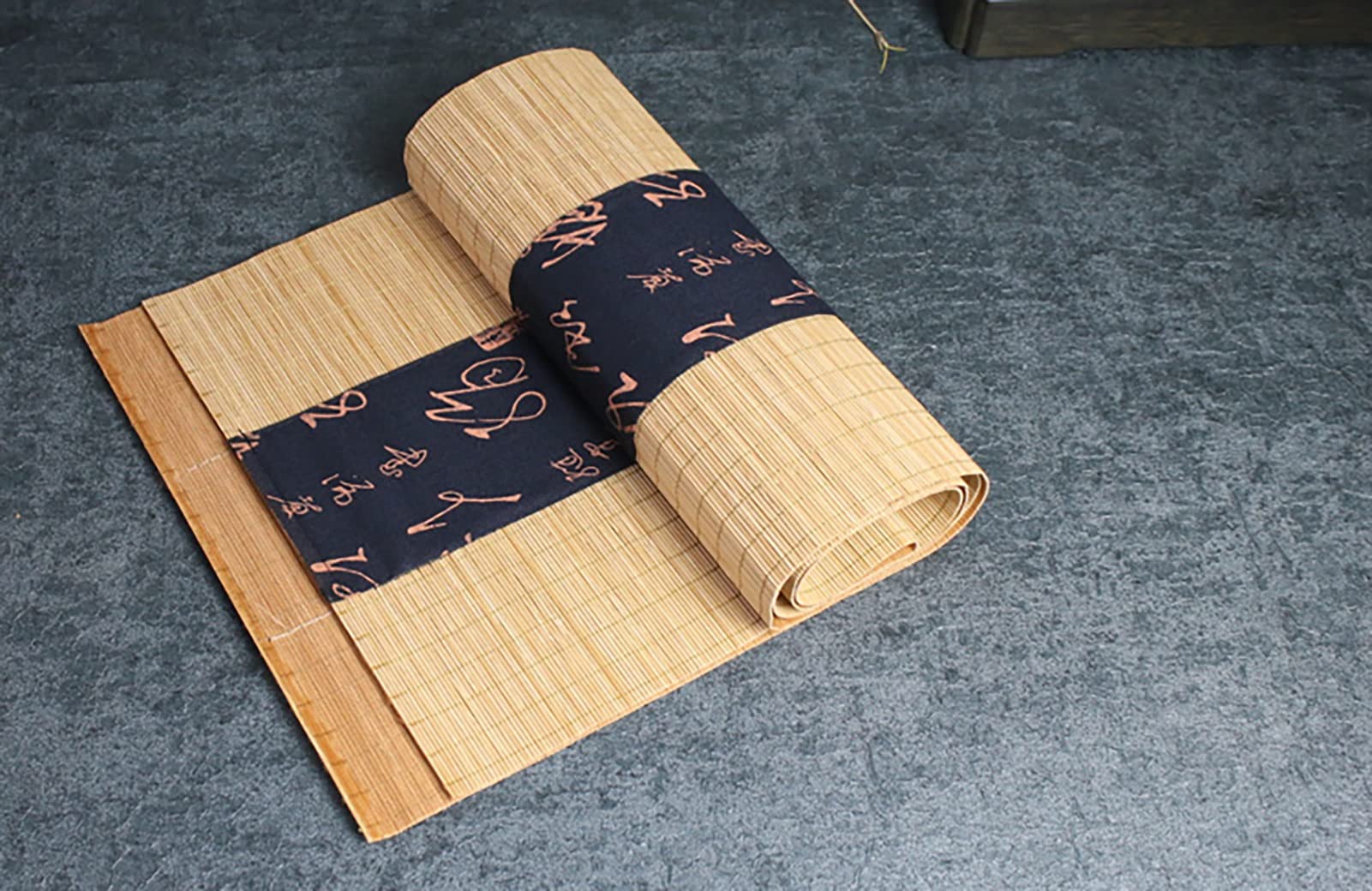 Chemin de Table en Bambou， Chemin de Table Japonais en Bambou, Rouleau de Set de Table antidérapant for Cuisine/Table à Manger/fête/Mariage(Natural,12" x 35" (30cm x 90cm))