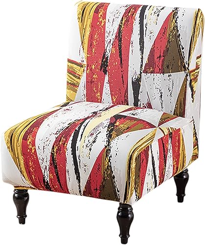 Miniatura 1 de Funda elástica para silla sin brazos, lavable, funda protectora de muebles para silla sin brazos, extraíble con estampado para sala, comedor, hotel