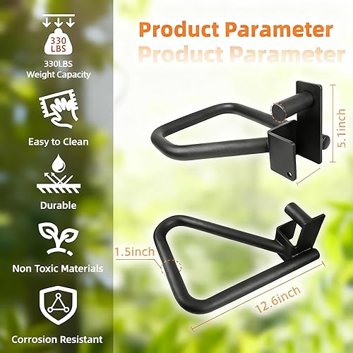 Miniatura 2 de Dual Grip Dip Bars Attachment for 2x2 Power Rack & Squat Rack, Heavy Duty Pair for Pull Ups, Push Ups, Triceps & Chest Workouts, 330LBS Capacity