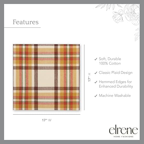Miniatura 10 de Elrene Home Fashions Russet Harvest - Camino de mesa tejido a cuadros, 13 x 70 pulgadas