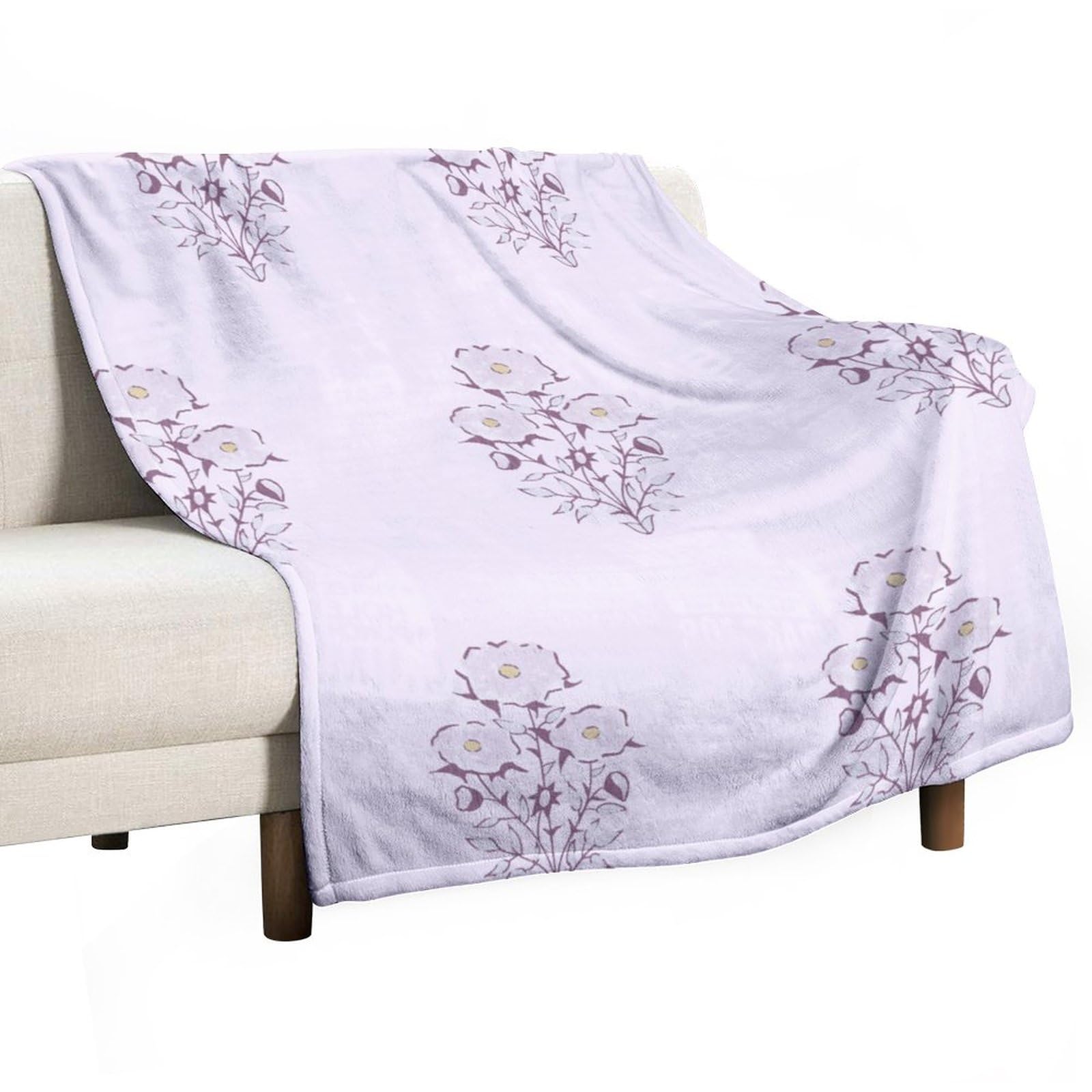 Couverture polaire bohème violet clair, le plaid douceur haut de gamme