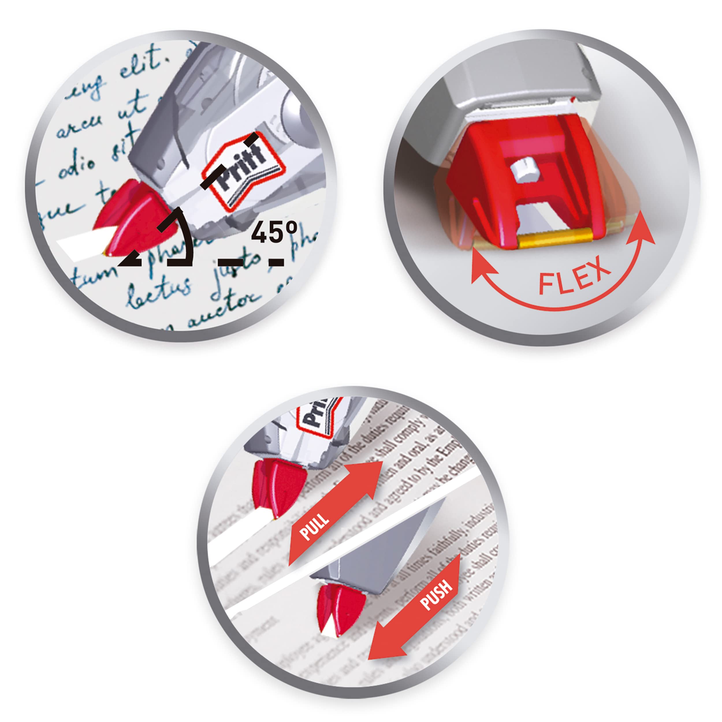 Pritt Korrekturroller Refill Flex Roller Midway, 12 + 4 Roller im Display, einfach nachfüllbar, einziehbare flexible Spitze, Push & Pull Funktion, Breite 4,2mm, Länge 12m, 9H PRR4M